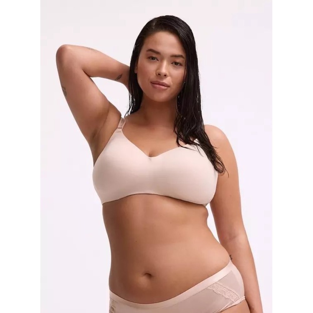 Torrid Dream Wire-Free Bra Womens Plus Size 44D Beige Lightly Lined Smooth